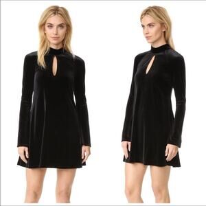 Likely NWT Black Velvet Shift Witchy Holiday Evening Mini Dress